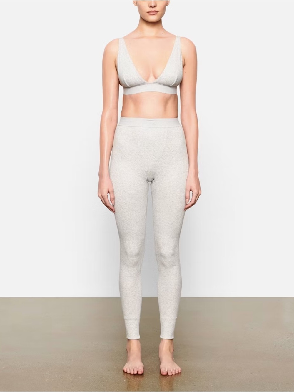 Skims Light Grey Cotton Rib Legging